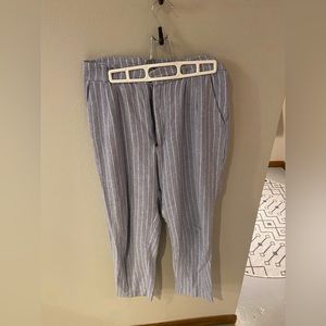 Abercrombie blue and white cotton trouser pant